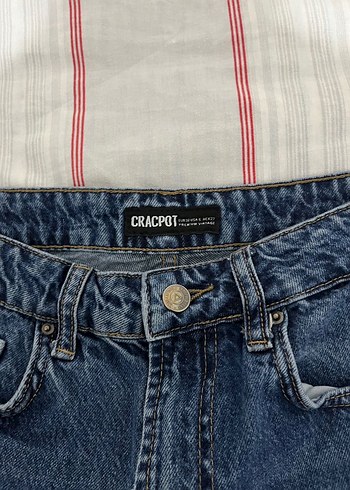 Kadın Mavi Kot Şort,Bol Kesim - Görsel 3