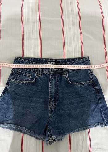 Kadın Mavi Kot Şort,Bol Kesim - Görsel 2
