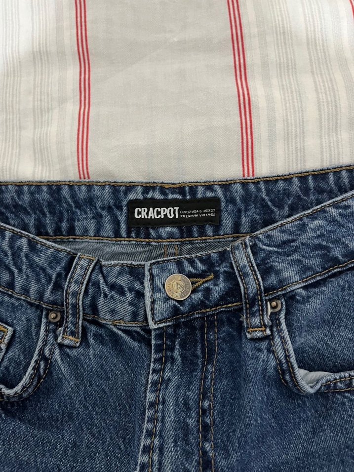 Kadın Mavi Kot Şort,Bol Kesim - Görsel 3