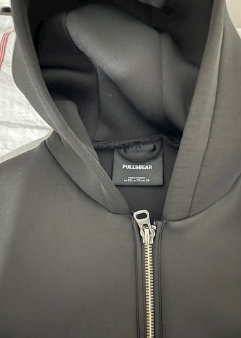 Siyah Fermuarlı Kapüşonlu kadın ceket - Görsel 3