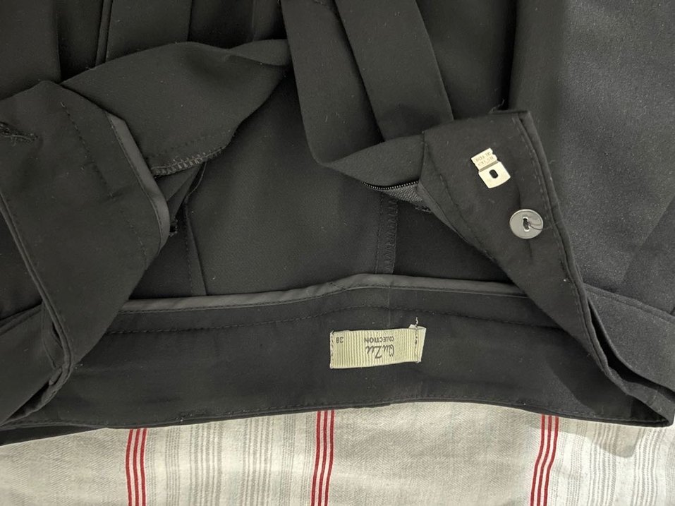 Siyah Kemerli Mini Kadın Kumaş şort - Görsel 2