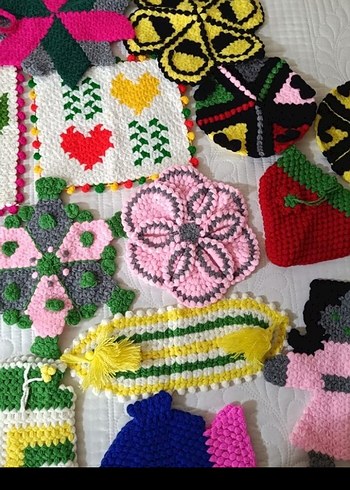 Renkli El Yapımı Banyo lif - Görsel 3