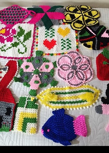 Renkli El Yapımı Banyo lif - Görsel 5