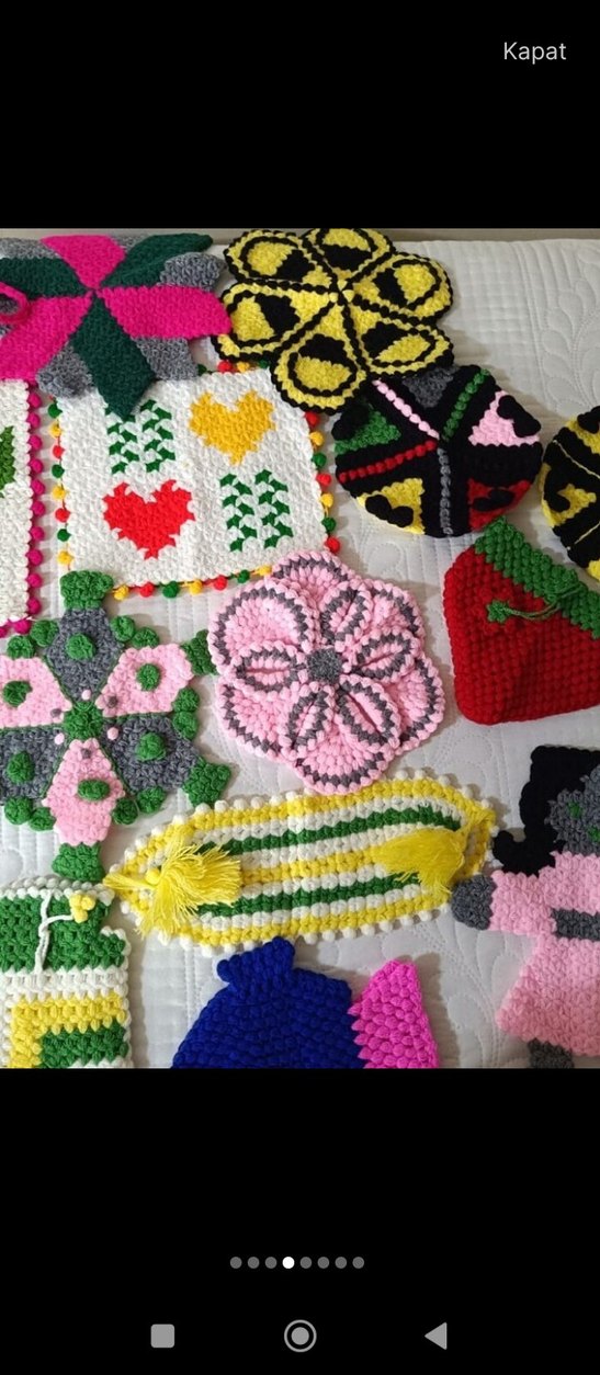 Renkli El Yapımı Banyo lif - Görsel 3