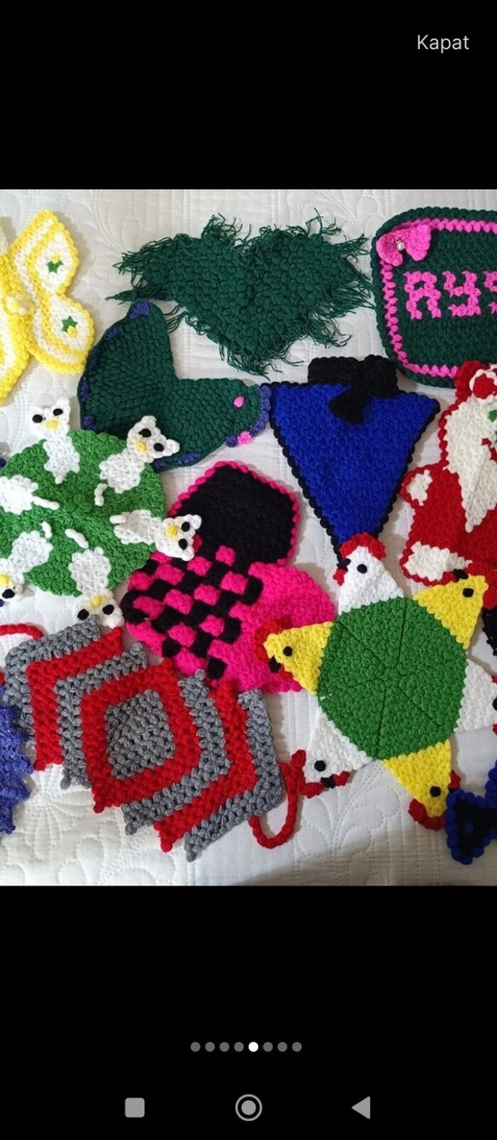 Renkli El Yapımı Banyo lif - Görsel 4