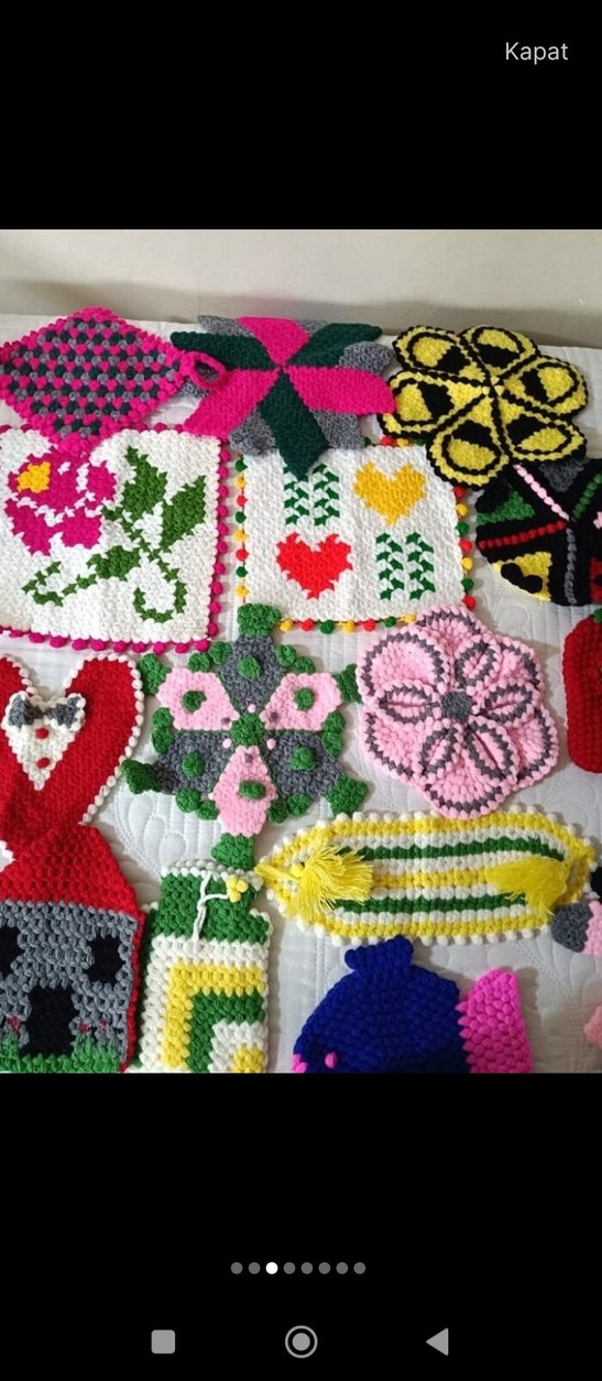 Renkli El Yapımı Banyo lif - Görsel 2