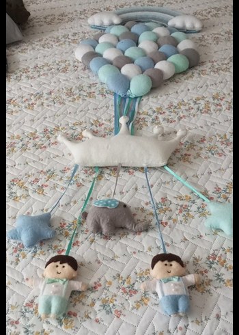 Nakışlı Çok Renkli Örgü Bebek Uyku Aksesuarı - Görsel 2