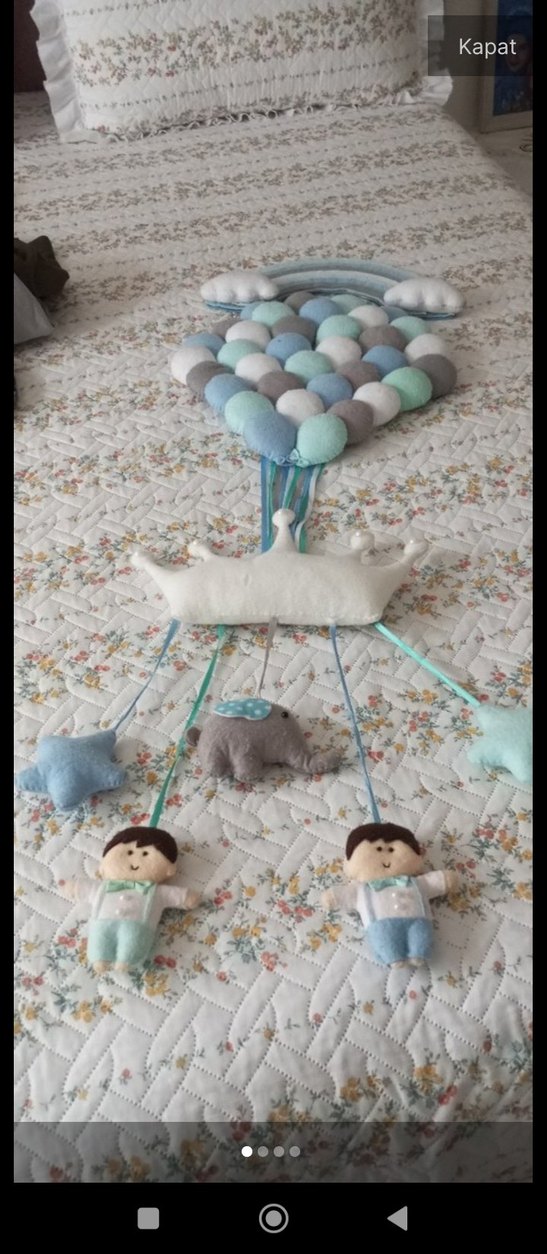 Nakışlı Çok Renkli Örgü Bebek Uyku Aksesuarı - Görsel 2