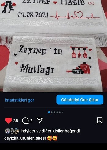 Nakışlı Parlak Beyaz Mutfak Havlusu - Görsel 15