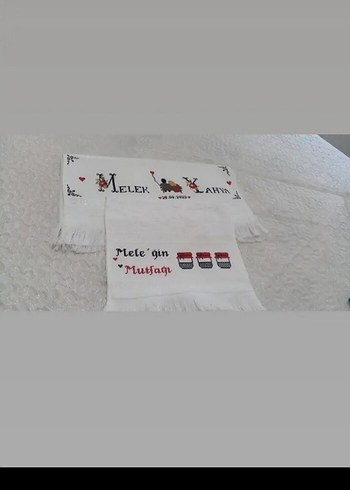 Nakışlı Parlak Beyaz Mutfak Havlusu - Görsel 6