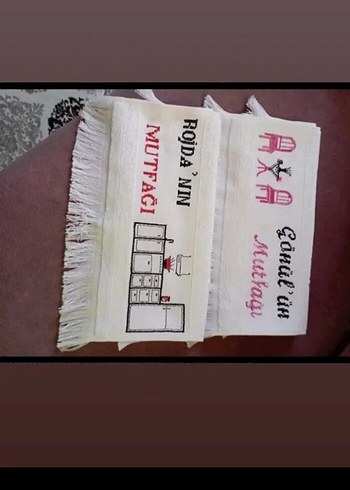Nakışlı Parlak Beyaz Mutfak Havlusu - Görsel 4