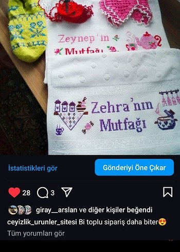 Nakışlı Parlak Beyaz Mutfak Havlusu - Görsel 14