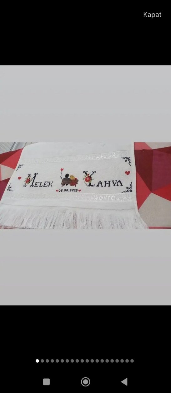 Nakışlı Parlak Beyaz Mutfak Havlusu - Görsel 5