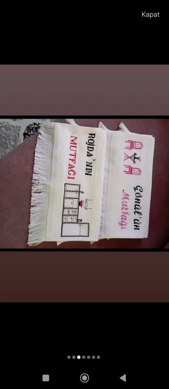 Nakışlı Parlak Beyaz Mutfak Havlusu - Görsel 4