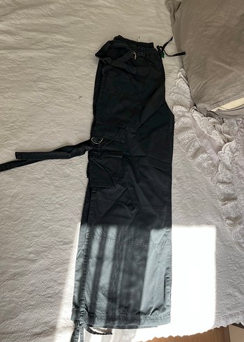 Gri Bol Kesim Kadın Kargo Pantolon - Görsel 5