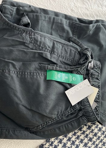 Gri Bol Kesim Kadın Kargo Pantolon - Görsel 2