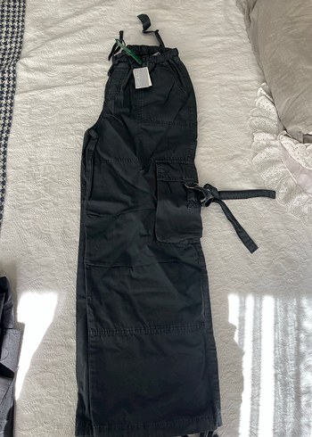 Gri Bol Kesim Kadın Kargo Pantolon - Görsel 4