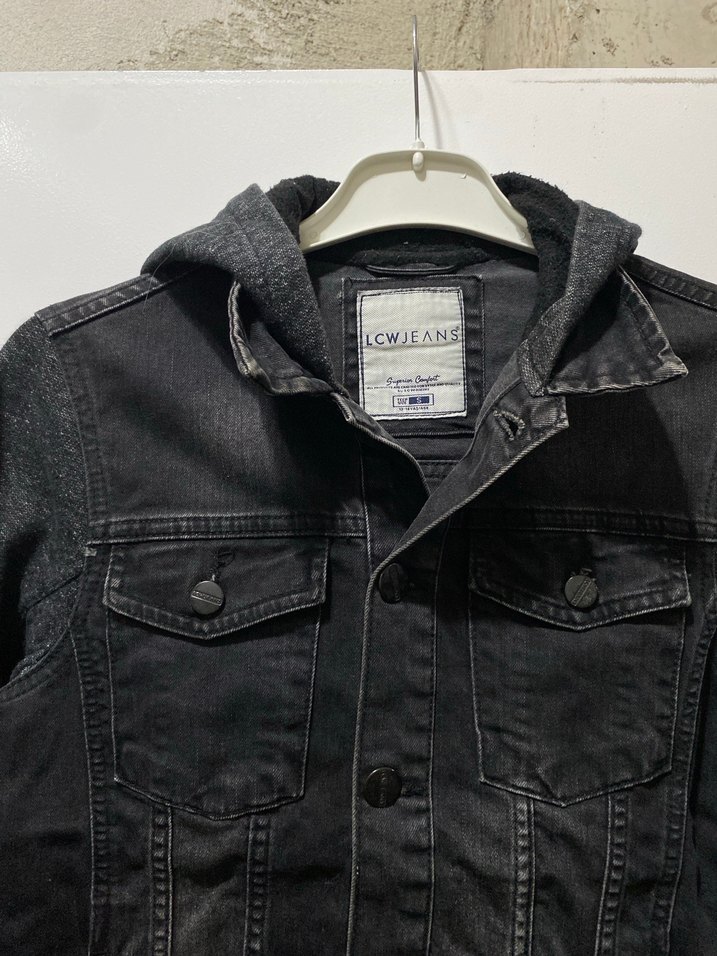 Düğmeli Siyah Denim Erkek Ceket - Görsel 2