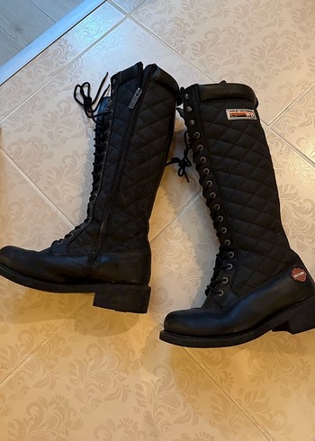 Siyah Deri Gotik Yüksek Topuklu Kadın Çizme - Görsel 3