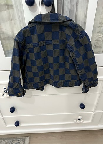 Erkek Çocuk Lacivert Kareli Denim Ceket - Görsel 3