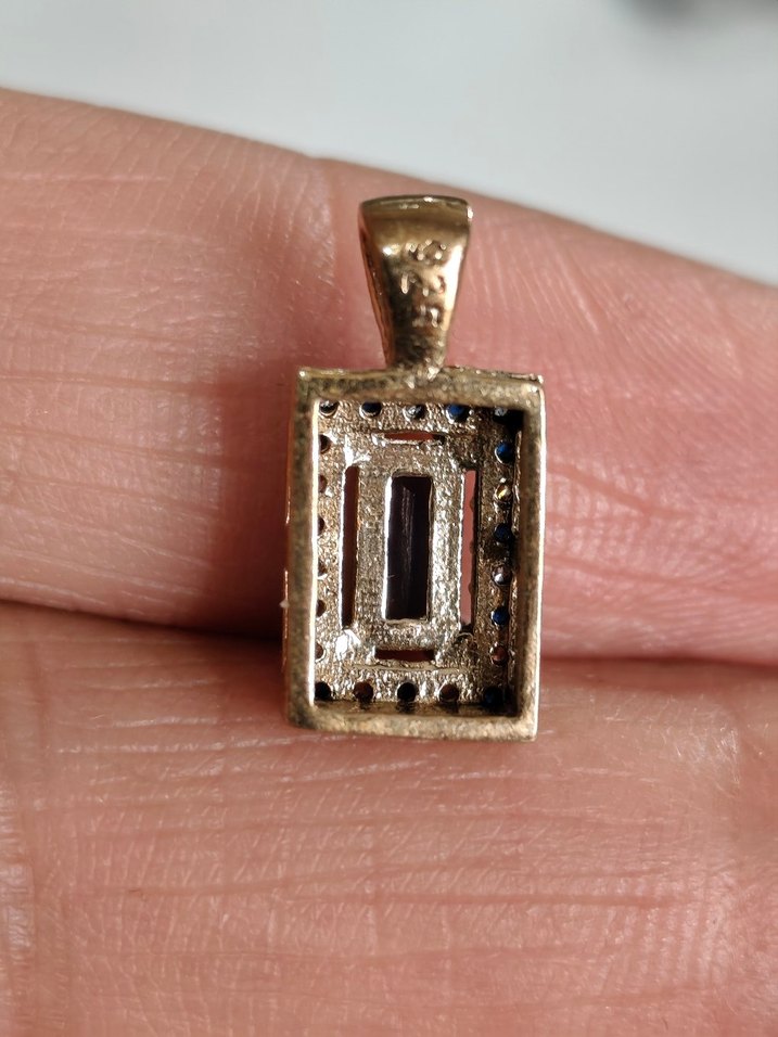 Mavi Taşlı Vintage Kadın Kolye Ucu - Görsel 5