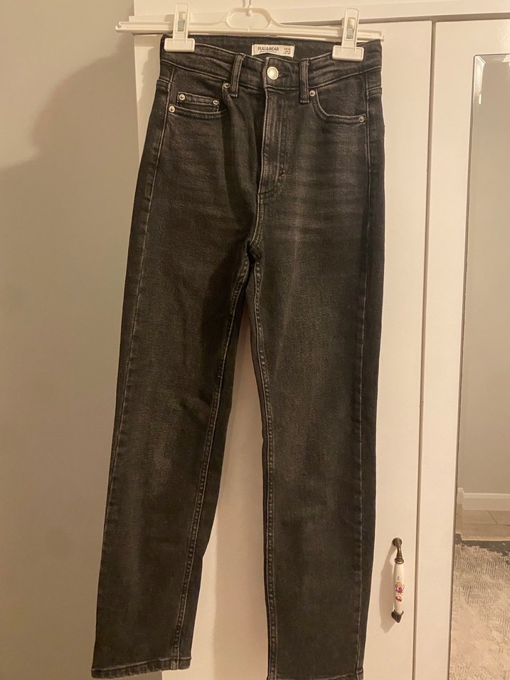 Gri Midi Boy Kadın Kot Pantolon - Görsel 2