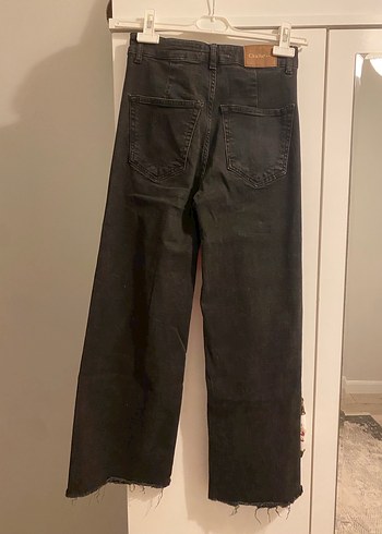 Siyah boru paça jean closhe - Görsel 3