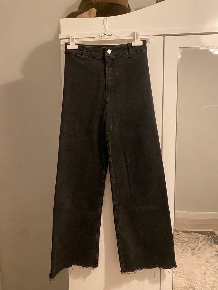 Siyah boru paça jean closhe - Görsel 2