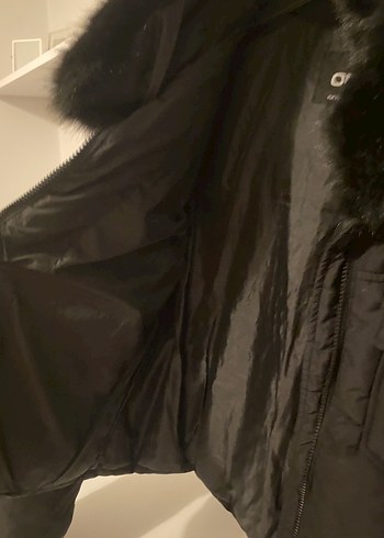Kürklü Siyah Kadın mont - Görsel 5