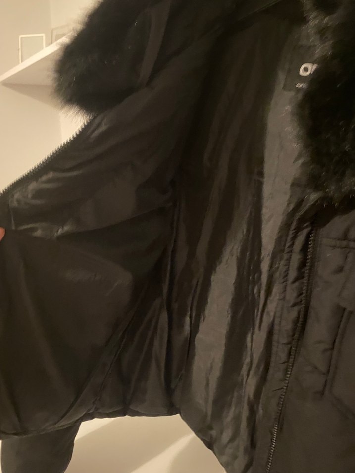 Kürklü Siyah Kadın mont - Görsel 5