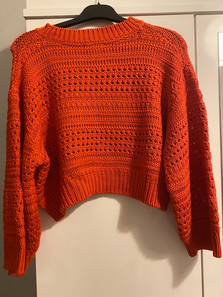 Kırmızı Örgü Kadın Triko Kazak - Görsel 4