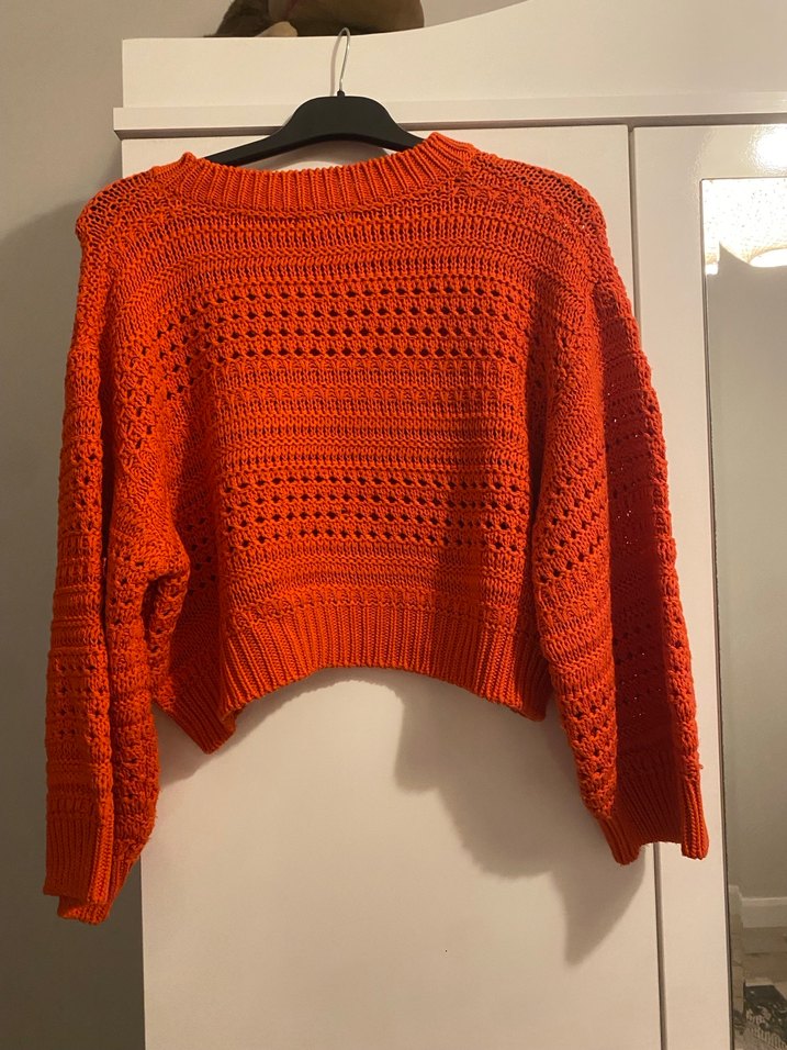 Kırmızı Örgü Kadın Triko Kazak - Görsel 3