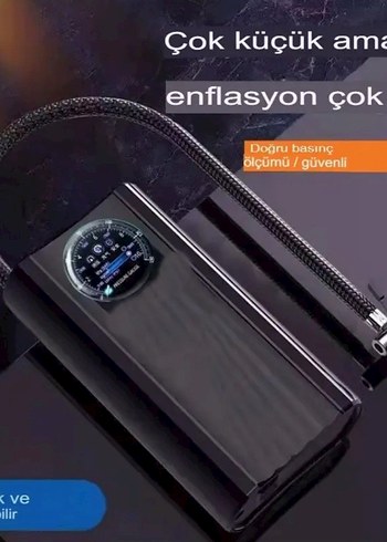 SiyahOto kompresör lastik şişirici hava pompası - Görsel 6