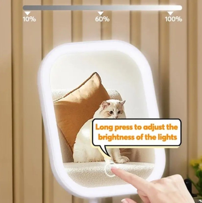 Pembe Işıklı Masaüstü Makyaj Aynası - Görsel 5