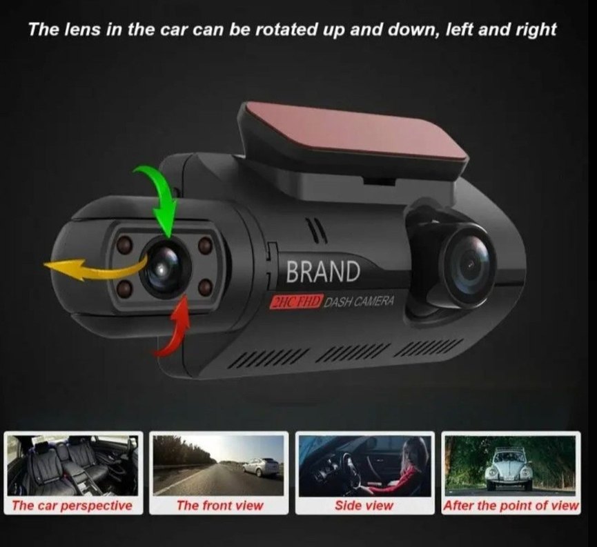 3 inç Tam Ekran 360 Derece araç kamerası - Görsel 2