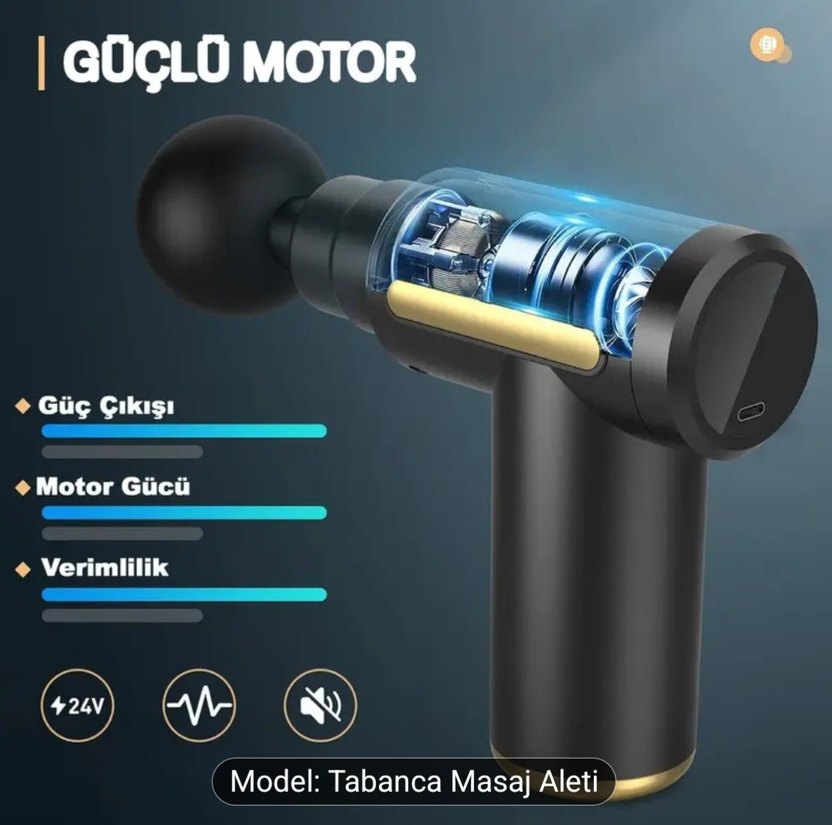 Tabanca Masaj Aleti Kas Masaj Tabancası Fırçasız Motorlu - Görsel 3
