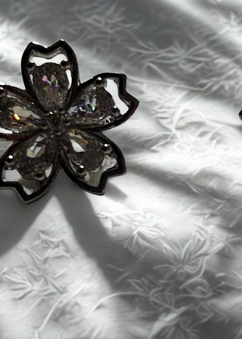 Mini Pul İşlemeli Çiçek Küpe charm seti - Görsel 2