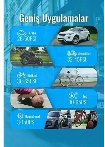 ENSIGA akıllı 4000mAh Şarjlı Hava Kompresörü - Görsel 7