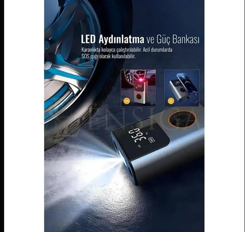 ENSIGA akıllı 4000mAh Şarjlı Hava Kompresörü - Görsel 4