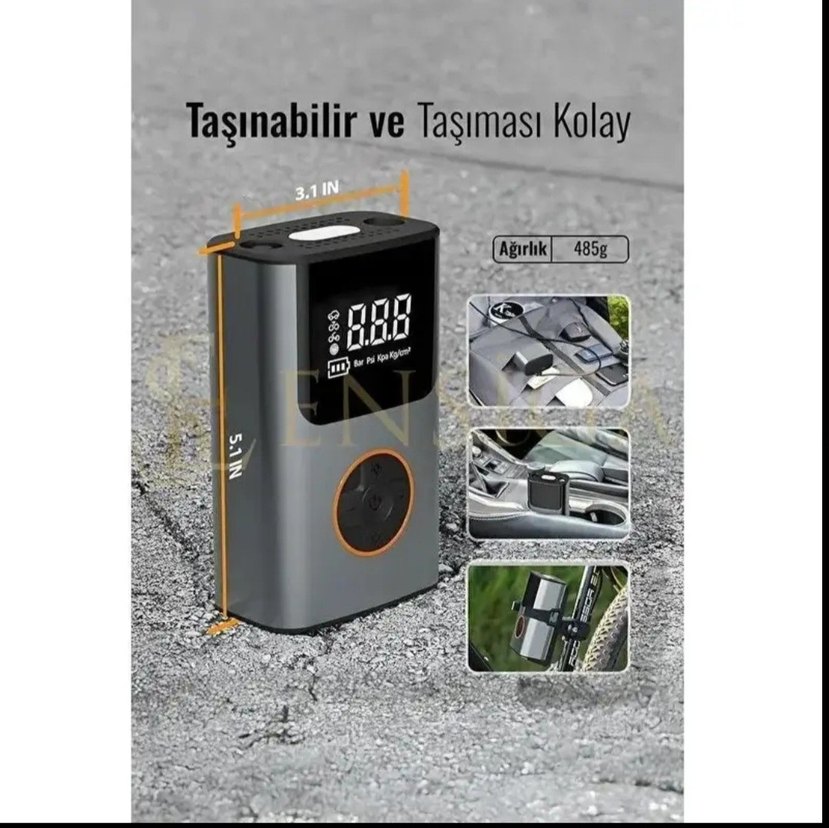 ENSIGA akıllı 4000mAh Şarjlı Hava Kompresörü - Görsel 5