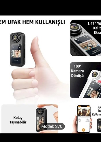 robeve mini S70 Aksiyon Kamerası - Görsel 5