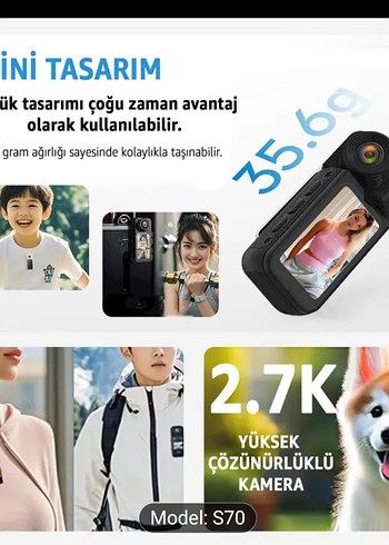 robeve mini S70 Aksiyon Kamerası - Görsel 2