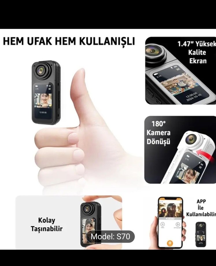 robeve mini S70 Aksiyon Kamerası - Görsel 5