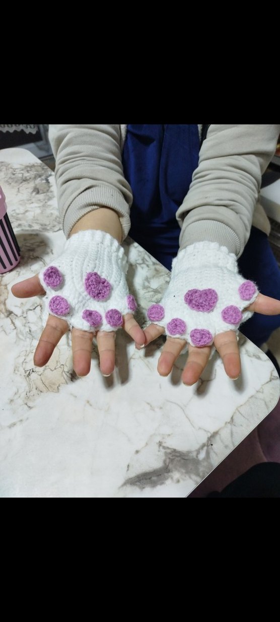 Bohem Mor Detaylı Kadın Örgü Eldiven - Görsel 3