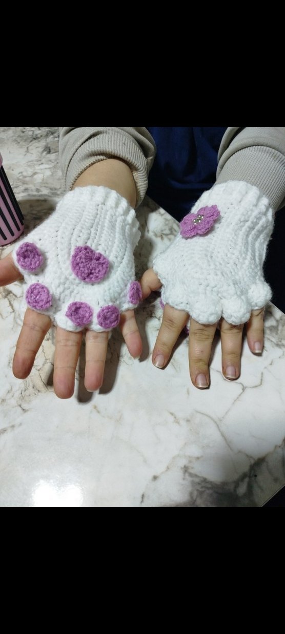 Bohem Mor Detaylı Kadın Örgü Eldiven - Görsel 2