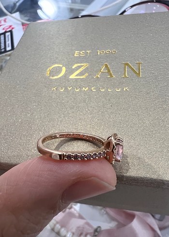 Pembe Kalp Taşlı Kadın Yüzük - Görsel 4