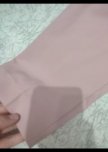 Pembe Pilili Kadın Kumaş Pantolon - Görsel 2