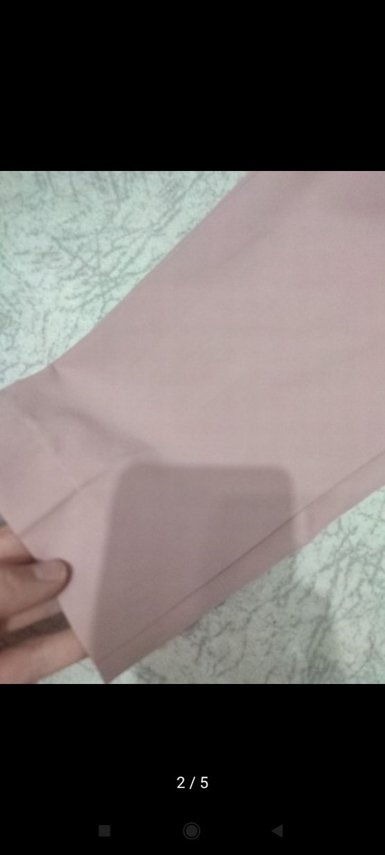 Pembe Pilili Kadın Kumaş Pantolon - Görsel 2