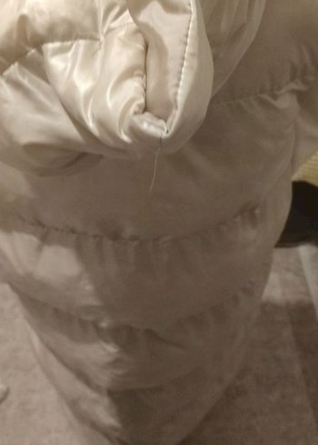 Uzun Beyaz Kadın Düğmeli Yelek Xl l beden uyumlu - Görsel 2