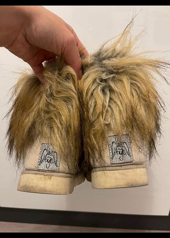 Bej Süet, Kürklü Kadın Dolgu Topuk Bot - Görsel 2